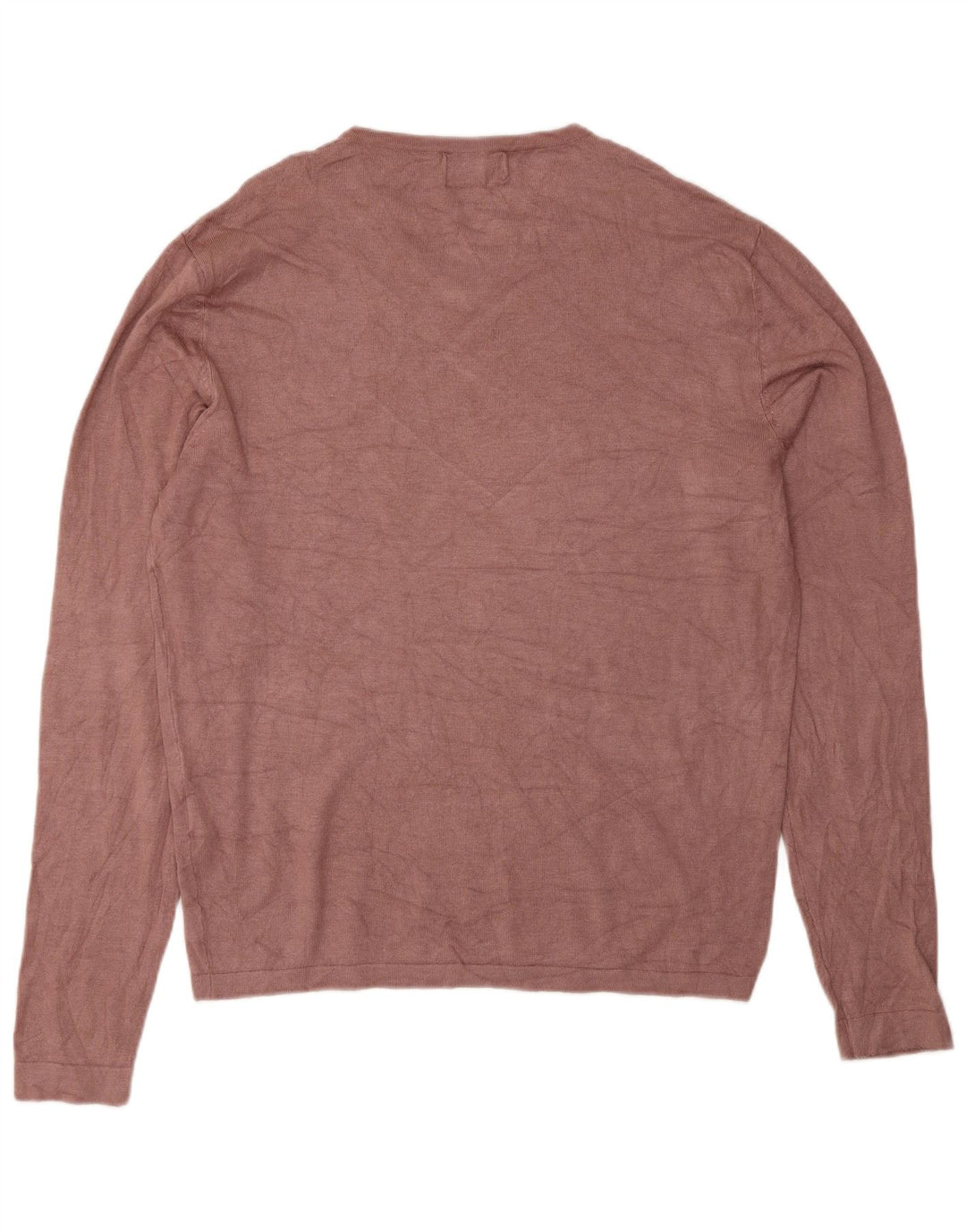 Zara Suéter masculino com decote em V XL viscose rosa