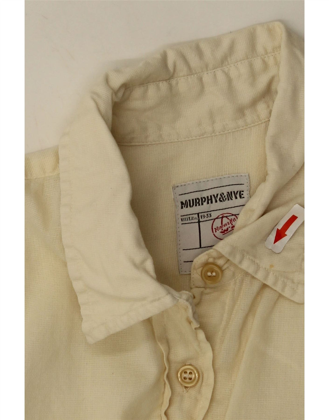 Camisa feminina Murphy & Nye Reino Unido 16 grande algodão bege