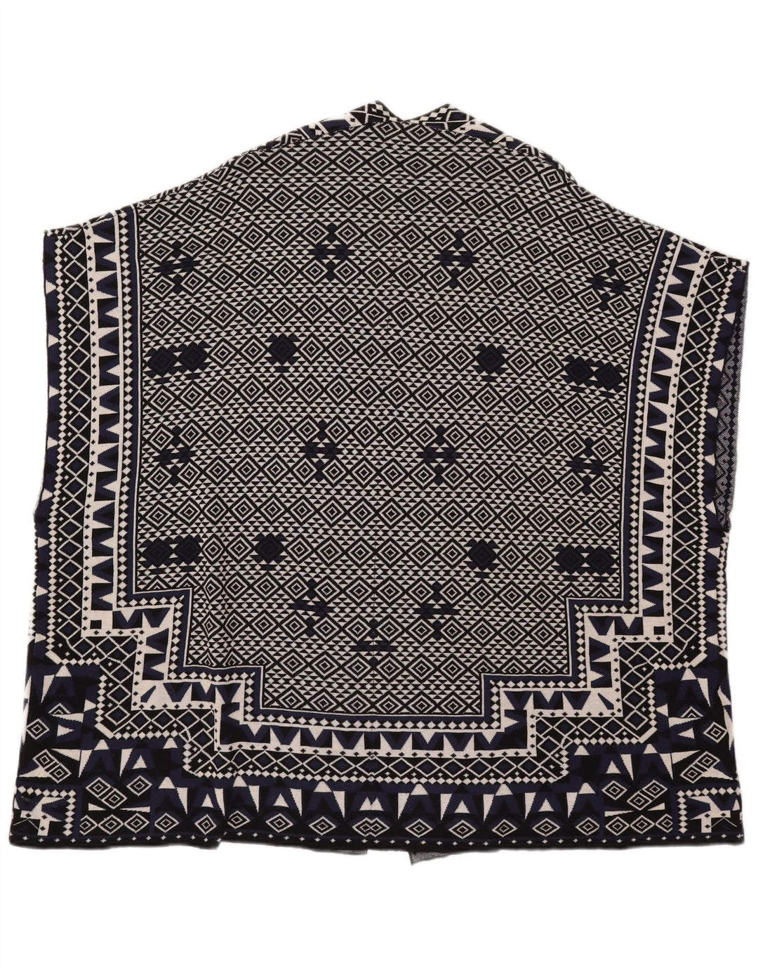 Suéter Cardigan Feminino French Connection UK 10 Pequeno Azul Marinho Geométrico