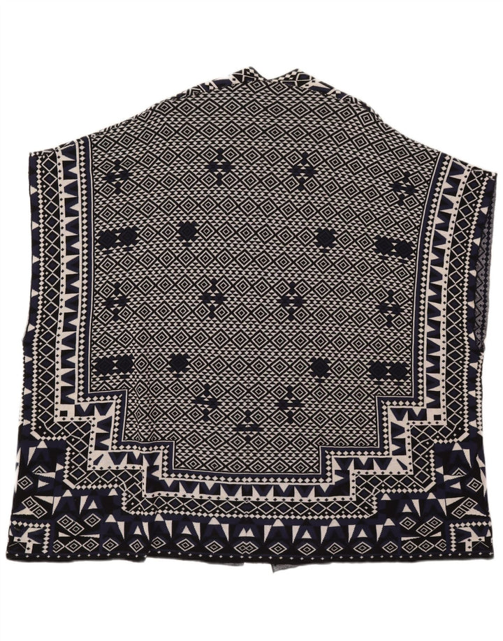 Suéter Cardigan Feminino French Connection UK 10 Pequeno Azul Marinho Geométrico