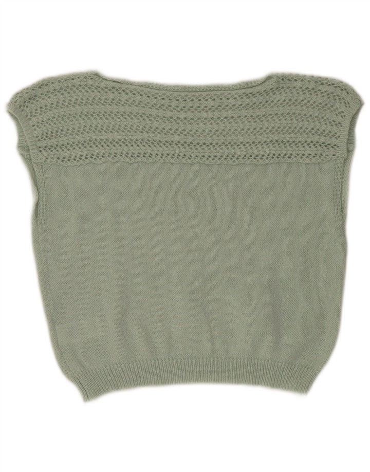 Regata feminina Shein com colete curto Reino Unido 14 poliéster verde médio