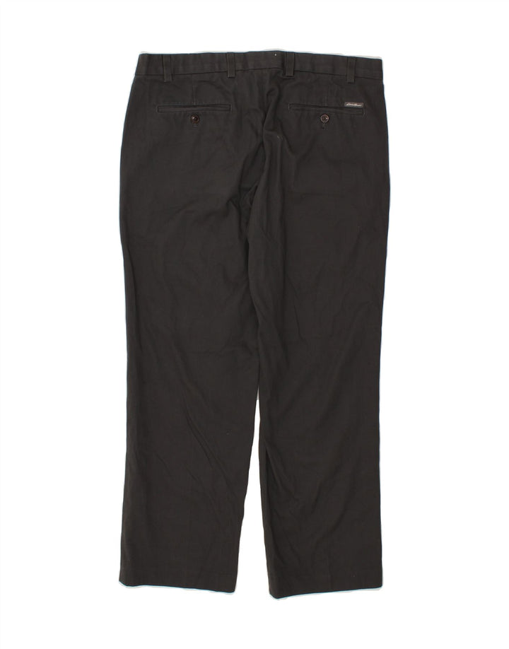 EDDIE BAUER Mens Straight Chino Trousers W36 L30 Black Cotton Vintage Eddie Bauer and Second-Hand Eddie Bauer from Messina Hembry 
