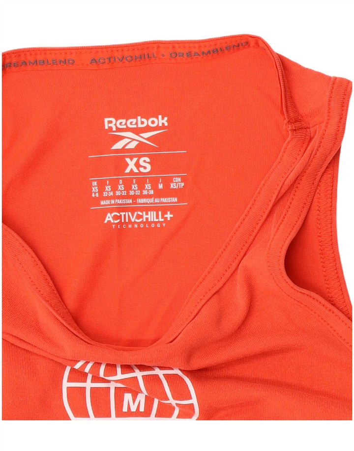 Reebok Mulher Graphic Vest Top UK 4/6 XS Laranja