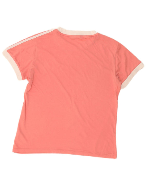 Camiseta feminina oversized Adidas UK 6 XS rosa colorblock algodão