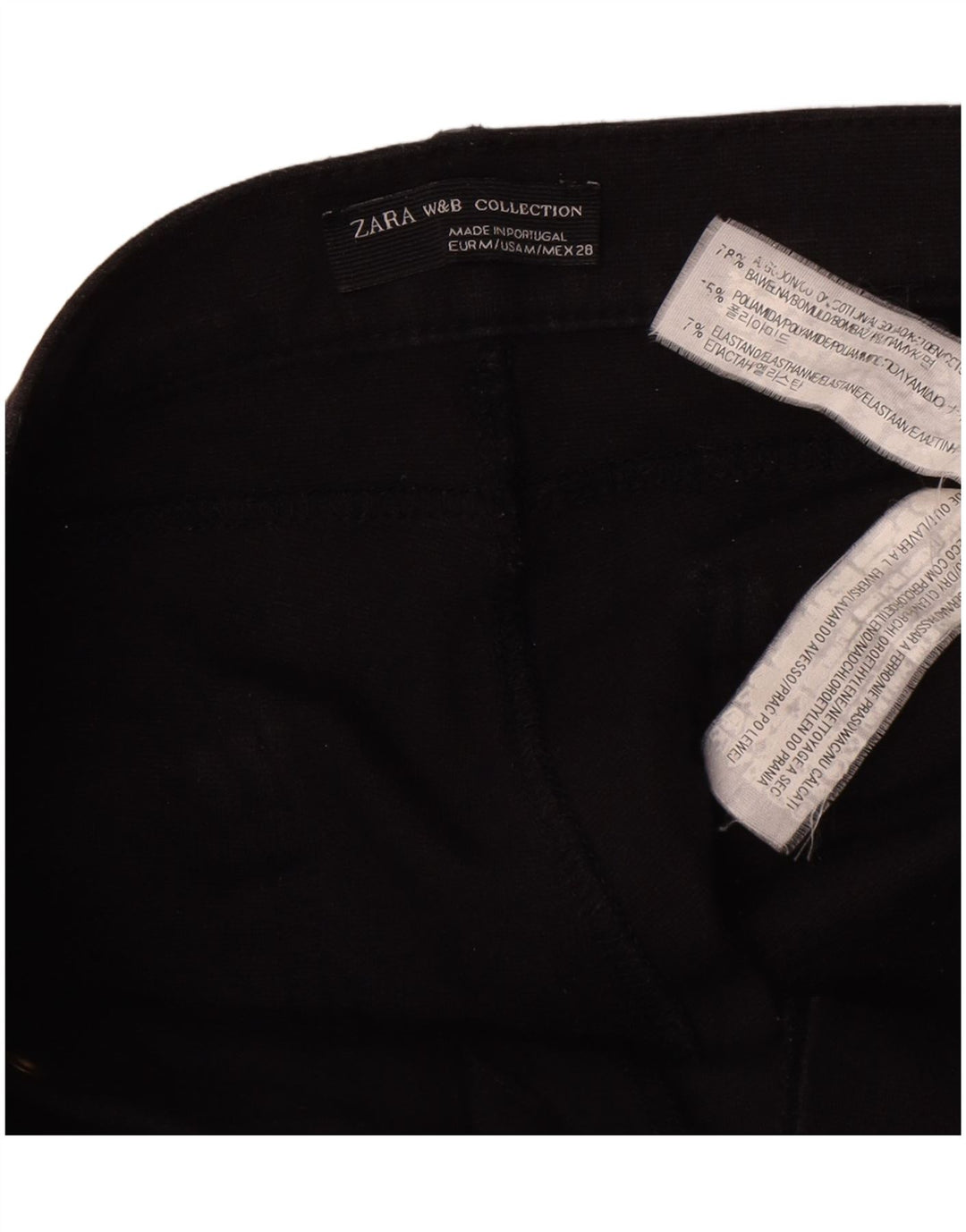 Calça feminina casual slim Zara médio W28 L26 algodão preto