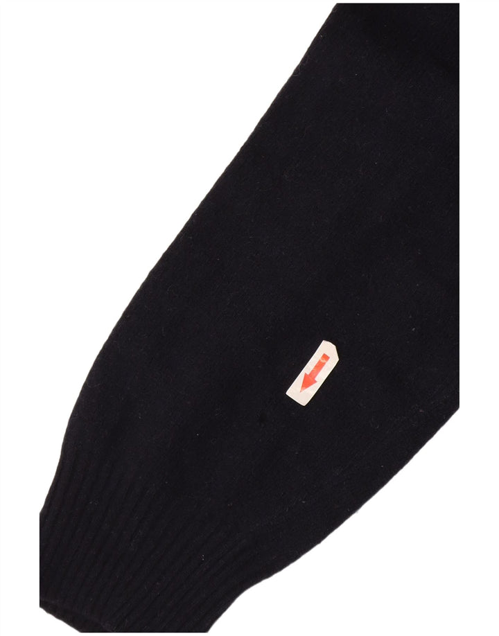 Suéter masculino Zara com decote em V grande lã azul marinho