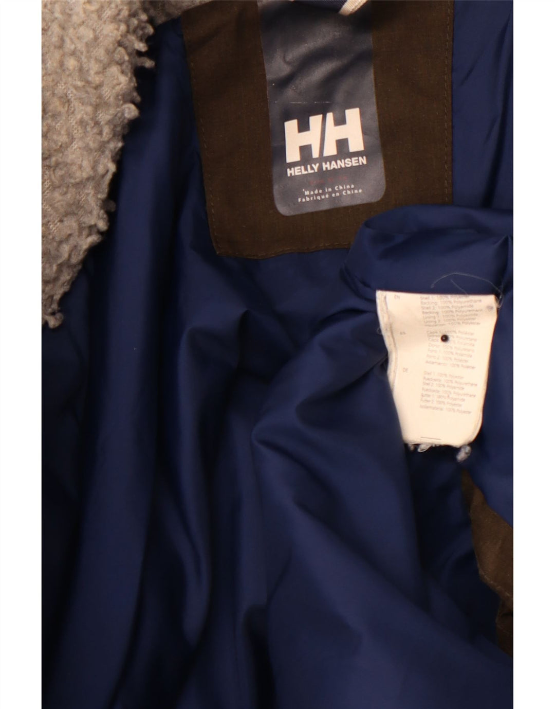 Jaqueta utilitária masculina HELLY HANSEN com capuz UK 42 XL poliéster marrom