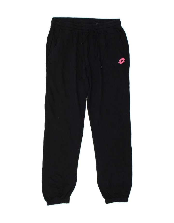 LOTTO Womens Tracksuit Trousers Joggers XL Black Cotton | Vintage Lotto | Thrift | Second-Hand Lotto | Used Clothing | Messina Hembry 
