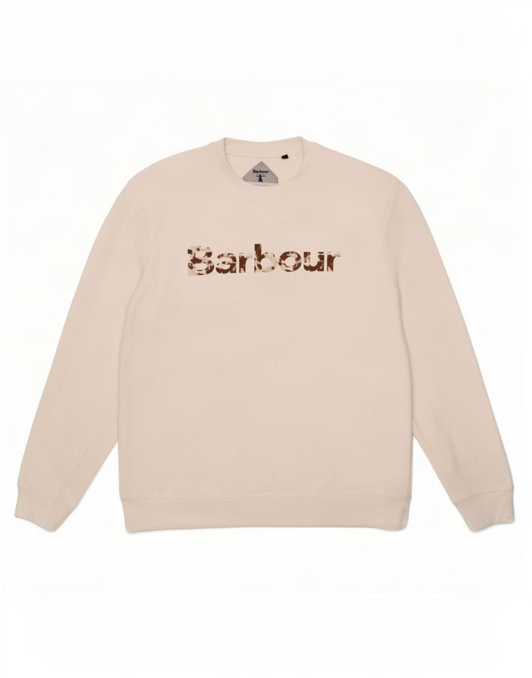 Barbour moletom gráfico masculino jumper médio algodão branco
