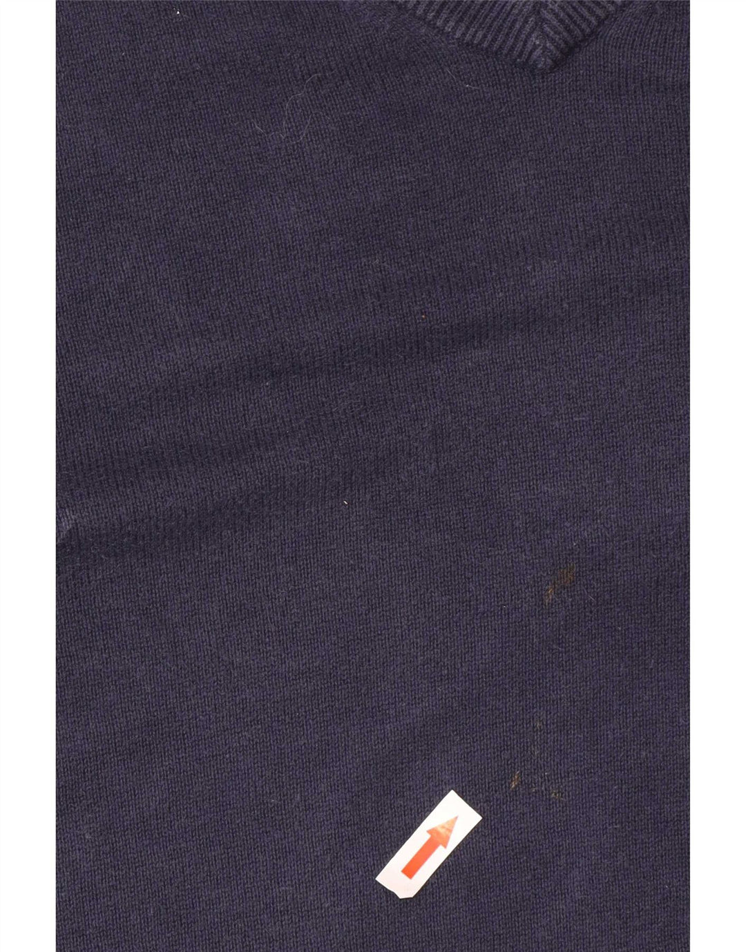 Tommy Hilfiger Suéter masculino com decote em V médio algodão azul marinho