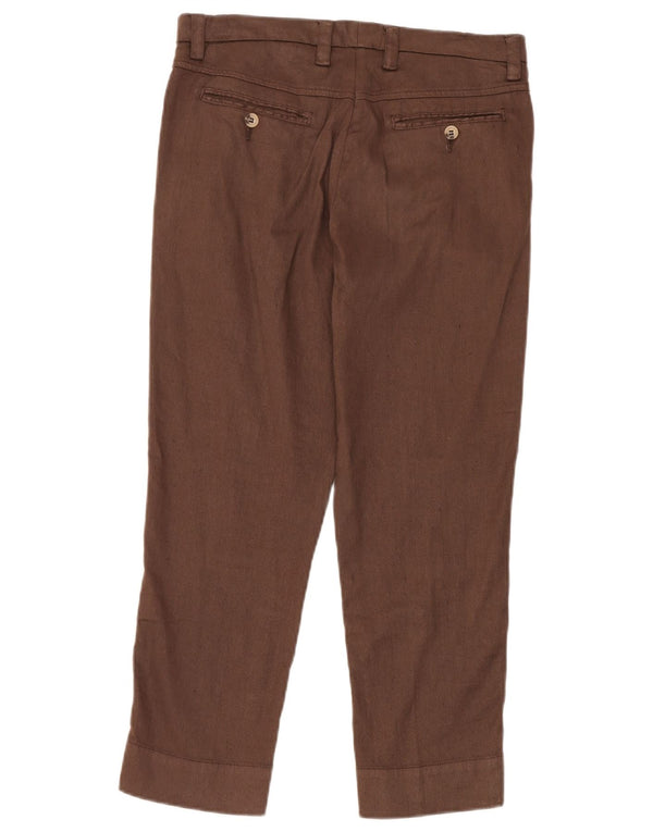 Calça feminina Marlboro Classics W30 L24 marrom linho