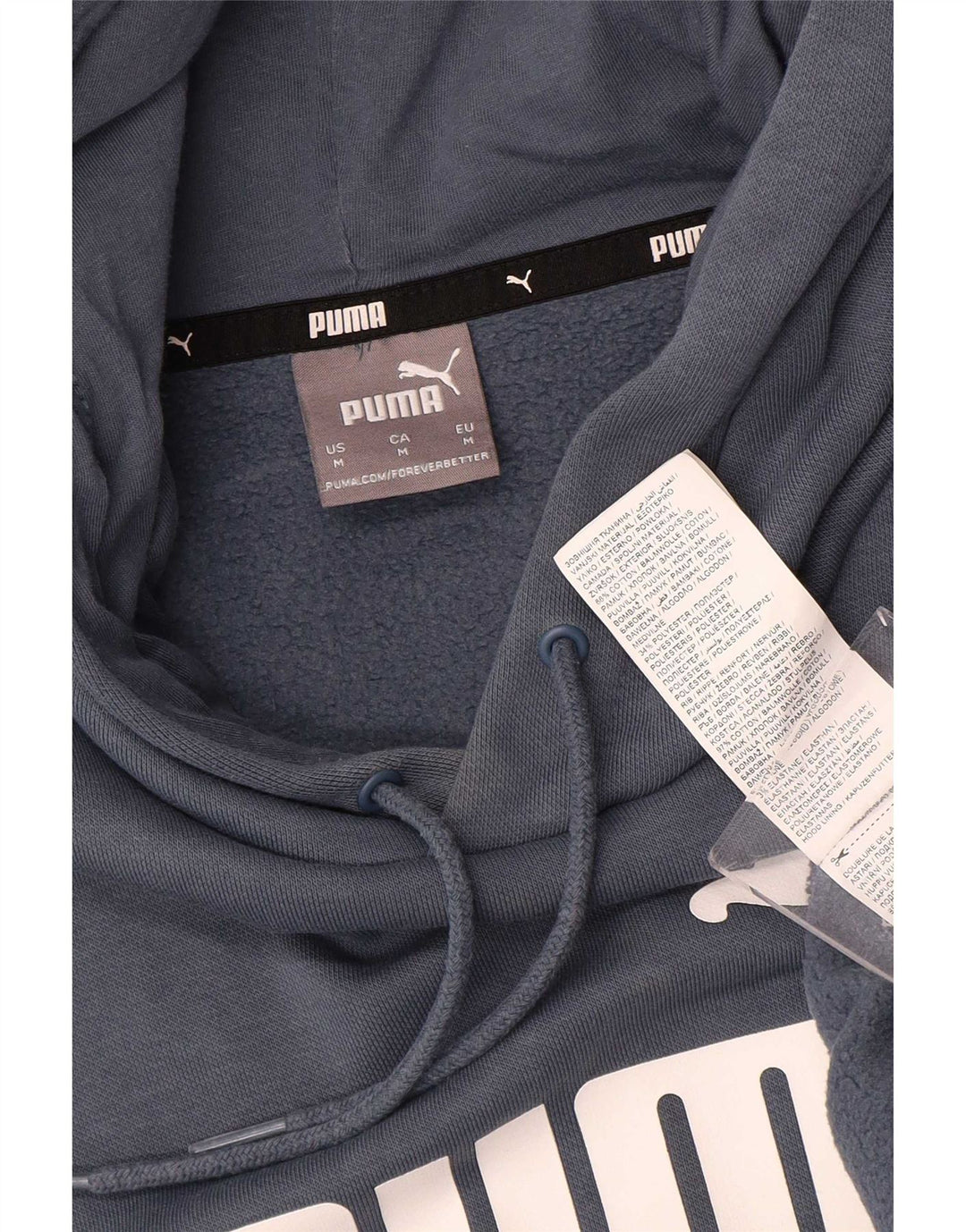 Puma Mens Graphic Hoodie Jumper Médio Algodão Azul