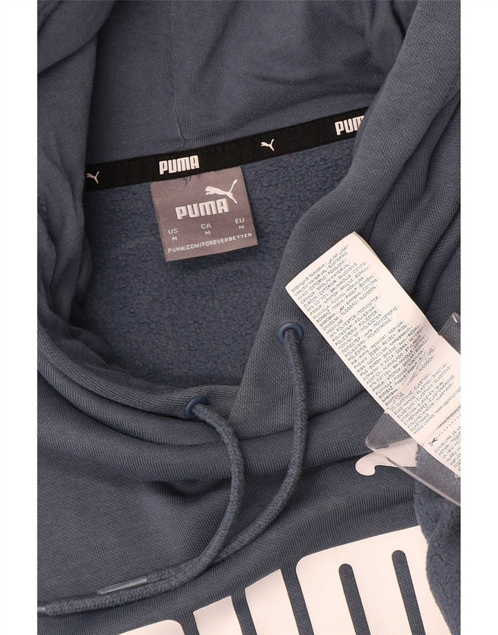 Puma Mens Graphic Hoodie Jumper Médio Algodão Azul