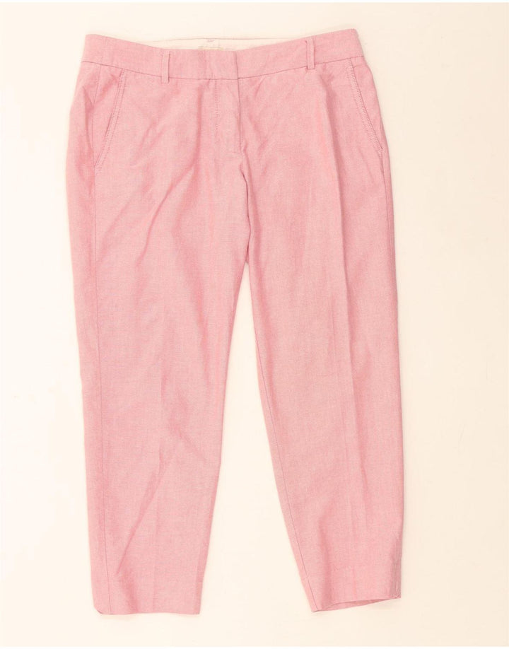 J. CREW Womens Slim Cropped Trousers US 8 Medium W34 L25 Pink Cotton Vintage J. Crew and Second-Hand J. Crew from Messina Hembry 