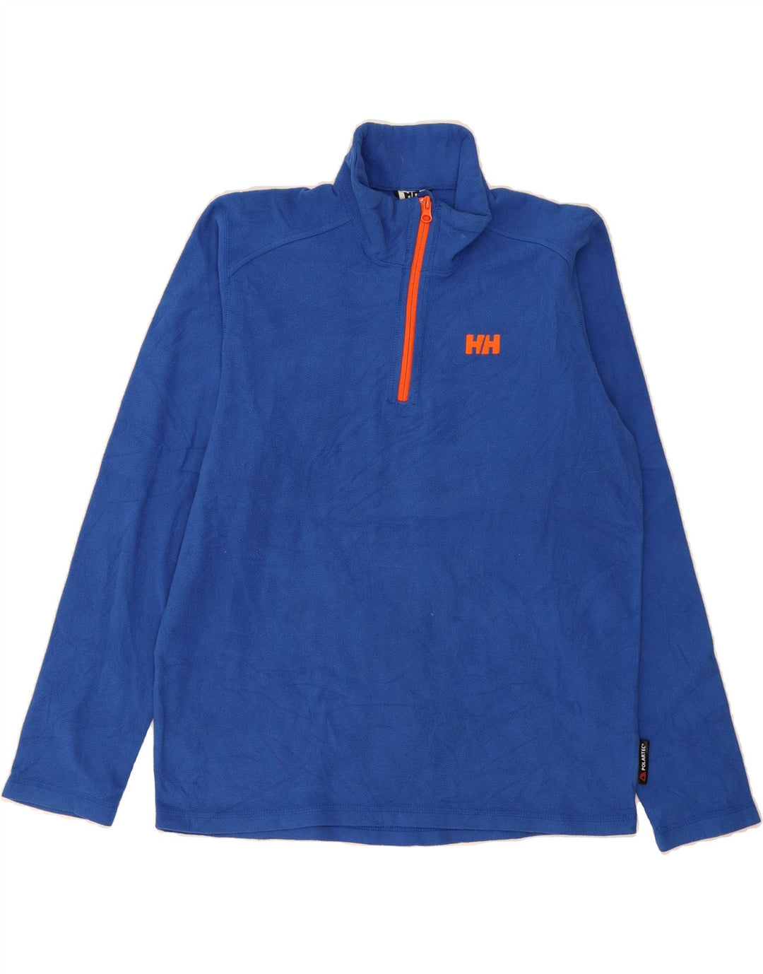 HELLY HANSEN Mens Zip Neck Fleece Jumper Medium Blue Polyester Vintage Helly Hansen and Second-Hand Helly Hansen from Messina Hembry 