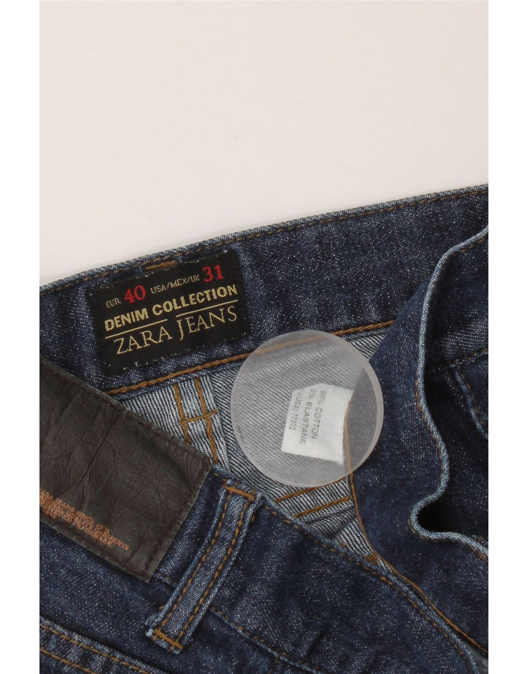ZARA Mens Slim Jeans EU 40 Médio W31 L26 Azul Algodão