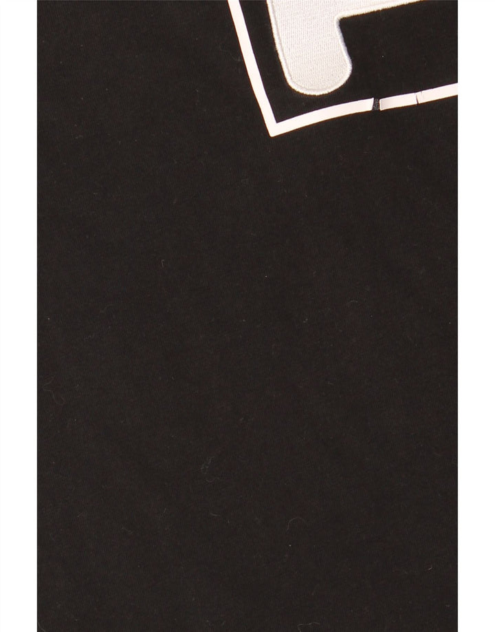 Fila Mens Graphic T-Shirt Top Médio Algodão Preto