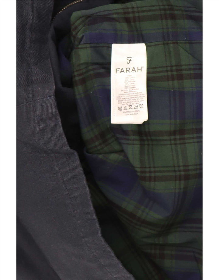 Jaqueta bomber masculina Farah UK 40 grande algodão azul marinho