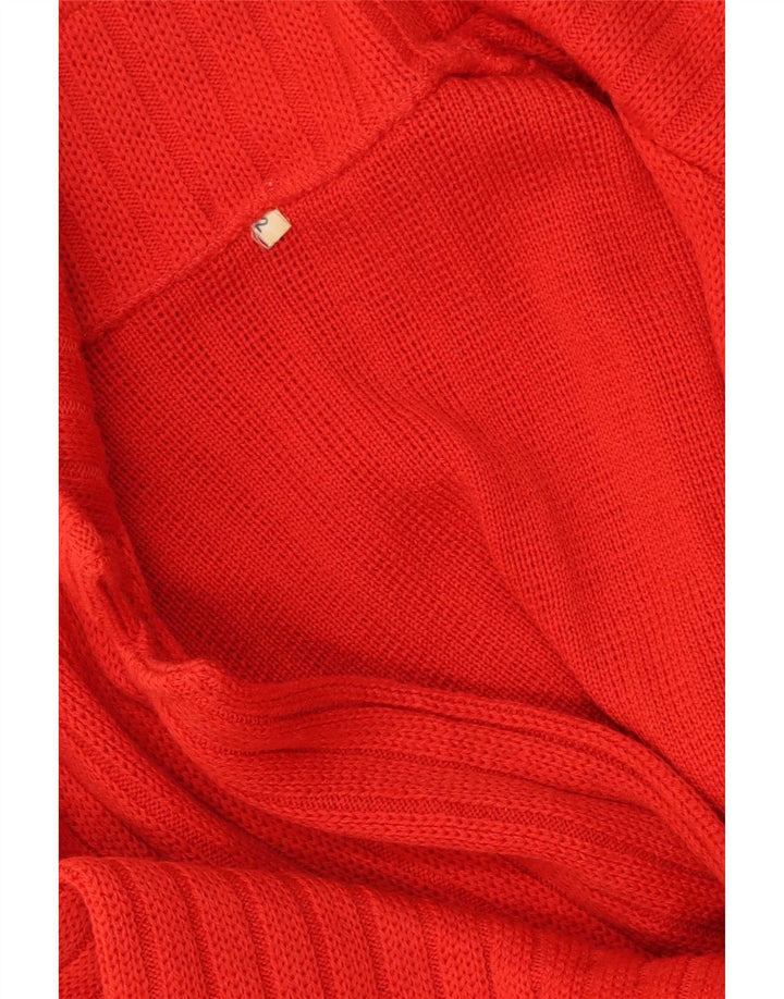 Suéter Cardigan Feminino Vintage Reino Unido 16 Grande Vermelho