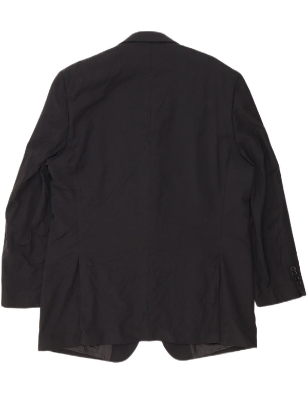 Jaqueta blazer masculina Michael Kors Longline 2 botões Reino Unido 46 3XL lã preta