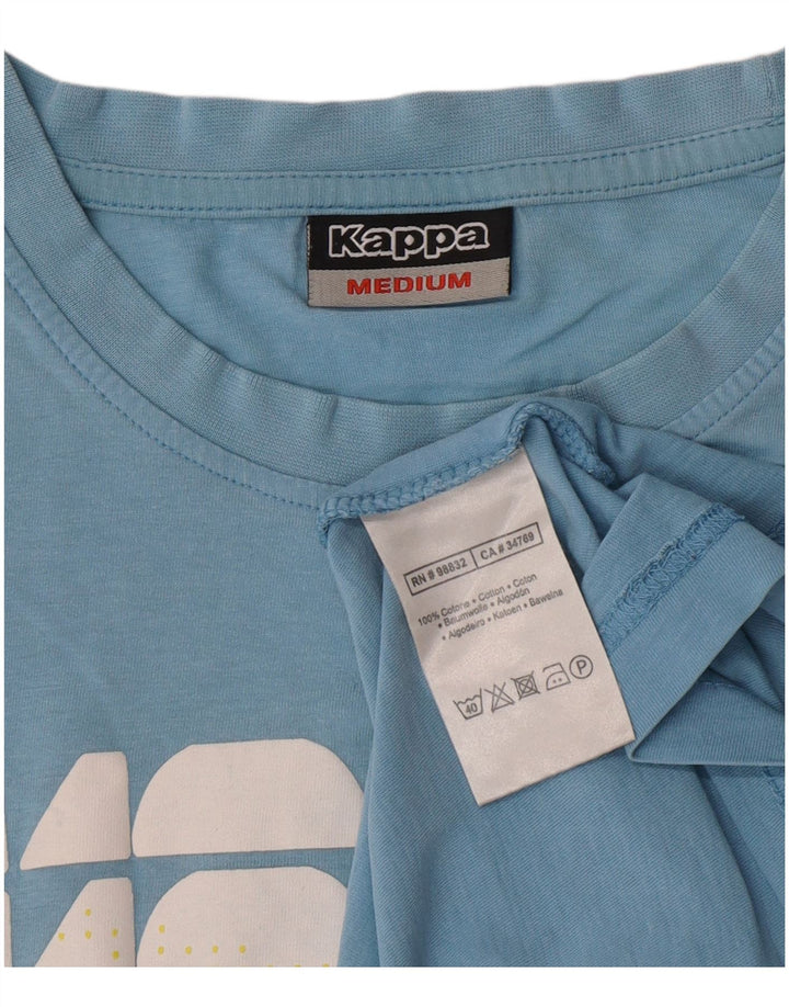 Camiseta gráfica masculina Kappa Top médio algodão azul
