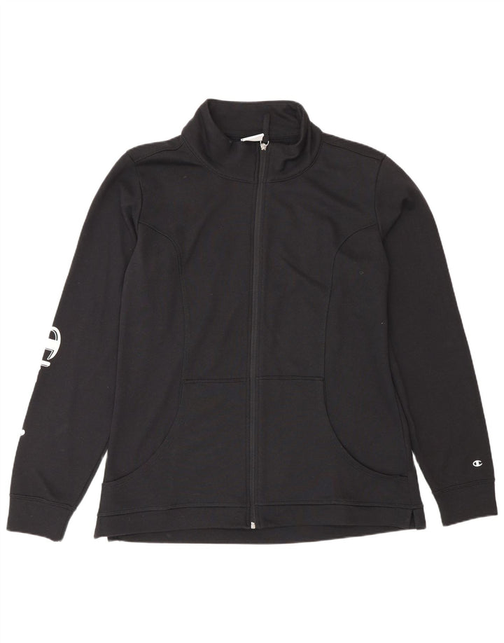 Champion Mens Graphic Tracksuit Top Jaqueta XL Algodão Preto