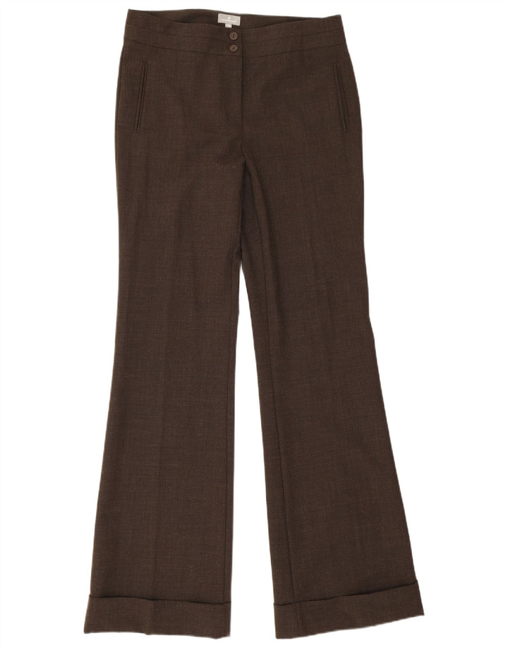 Calça feminina Naf Naf Flare EU 40 Médio W30 L33 Poliéster Marrom