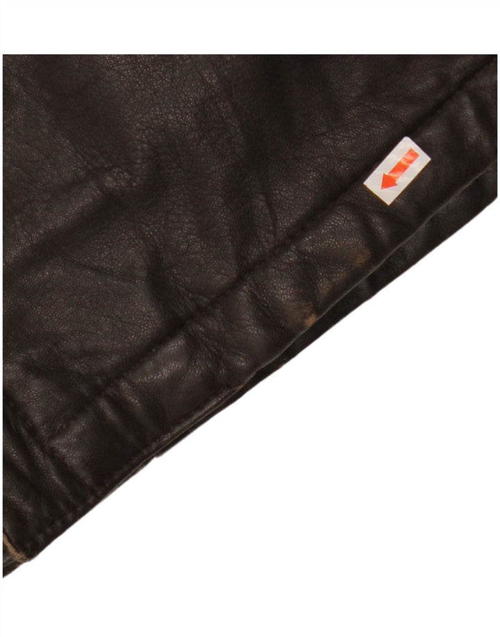 Jaqueta de couro masculina VINTAGE IT 54 2XL couro marrom