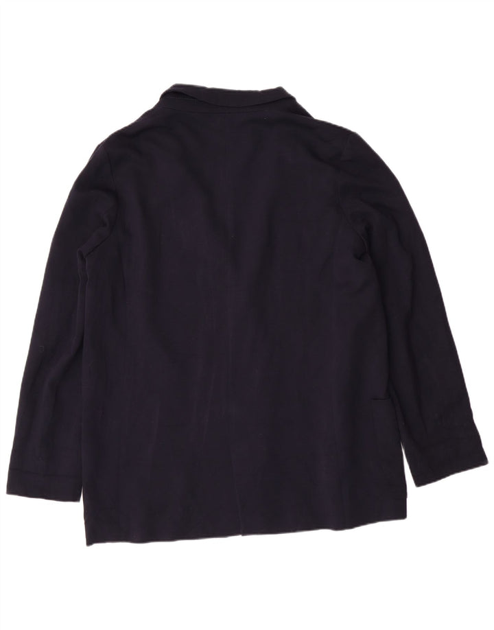 ZARA Womens Open Blazer Jacket UK 14 Médio Azul Marinho