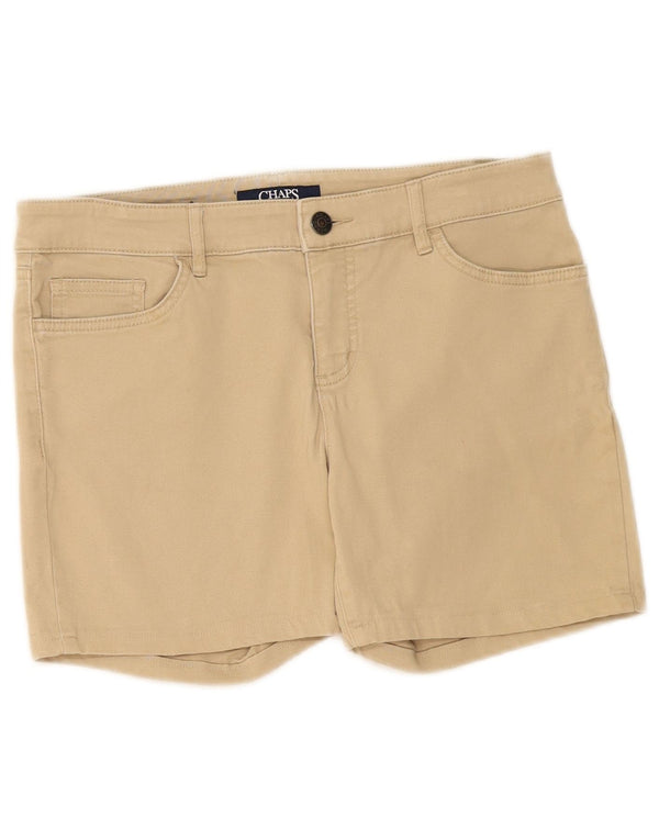 Shorts casual feminino Chaps US 4 pequeno W30 algodão bege