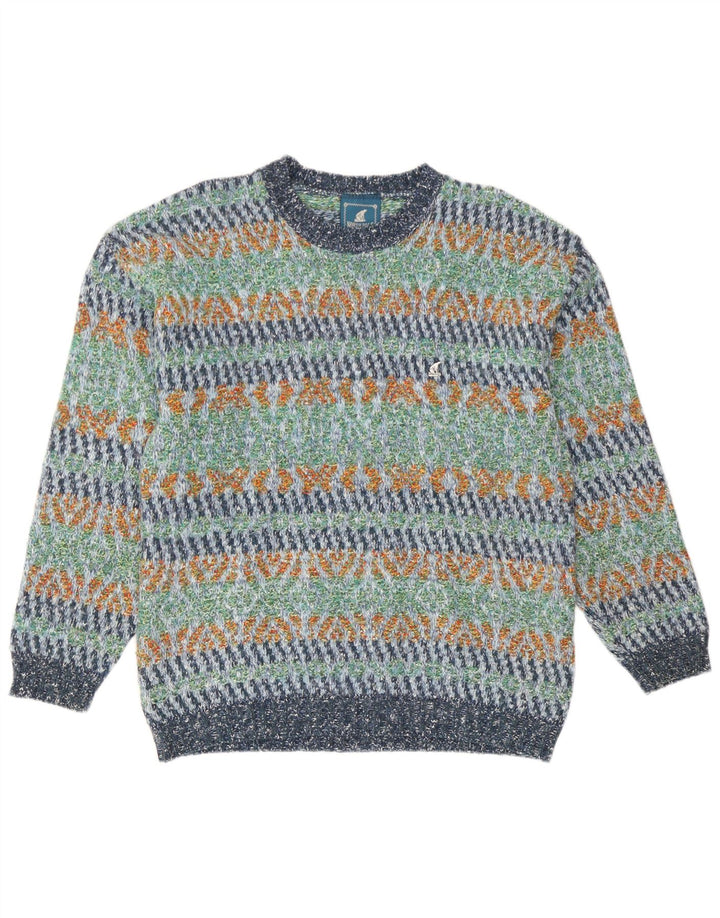 Suéter masculino North Pole com gola redonda grande geométrico multicolorido
