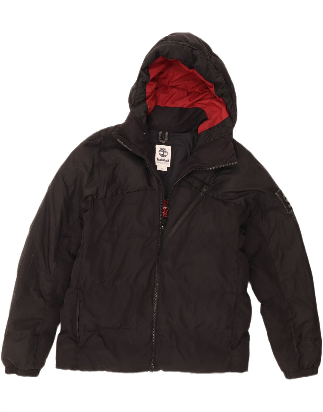 Jaqueta acolchoada com capuz masculina Timberland UK 38 médio preto nylon
