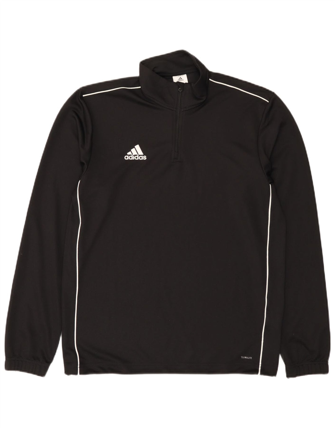 Adidas Mens Climalite Zip Neck Moletom Jumper Médio Preto Poliéster