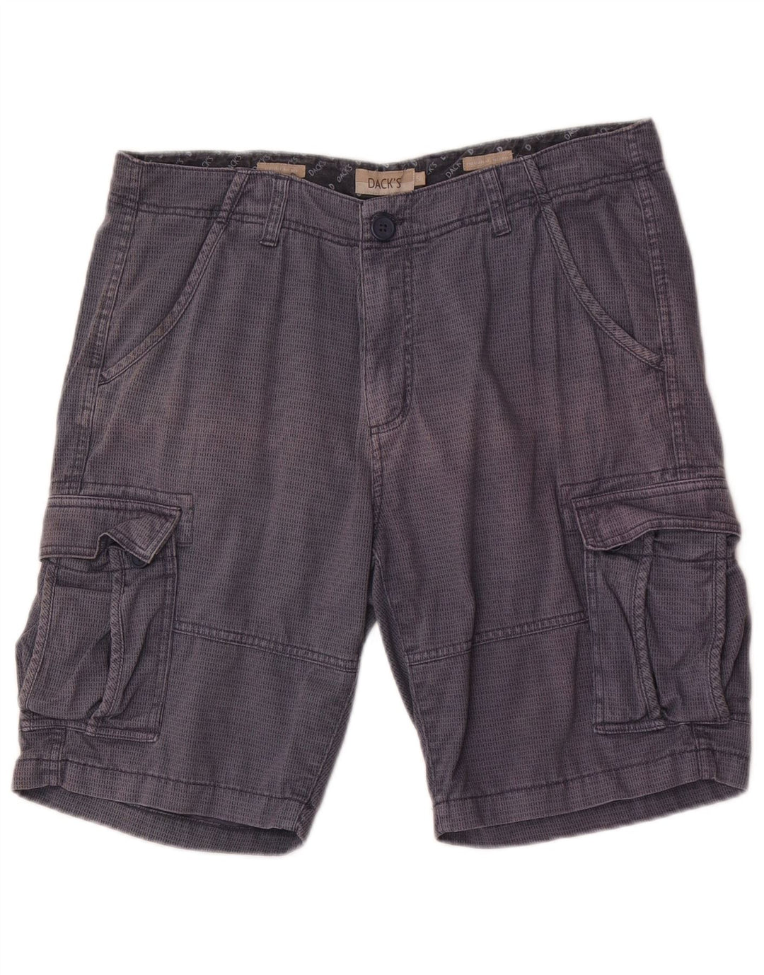 Shorts cargo masculino Dack IT 50 grande W34 algodão manchado azul marinho