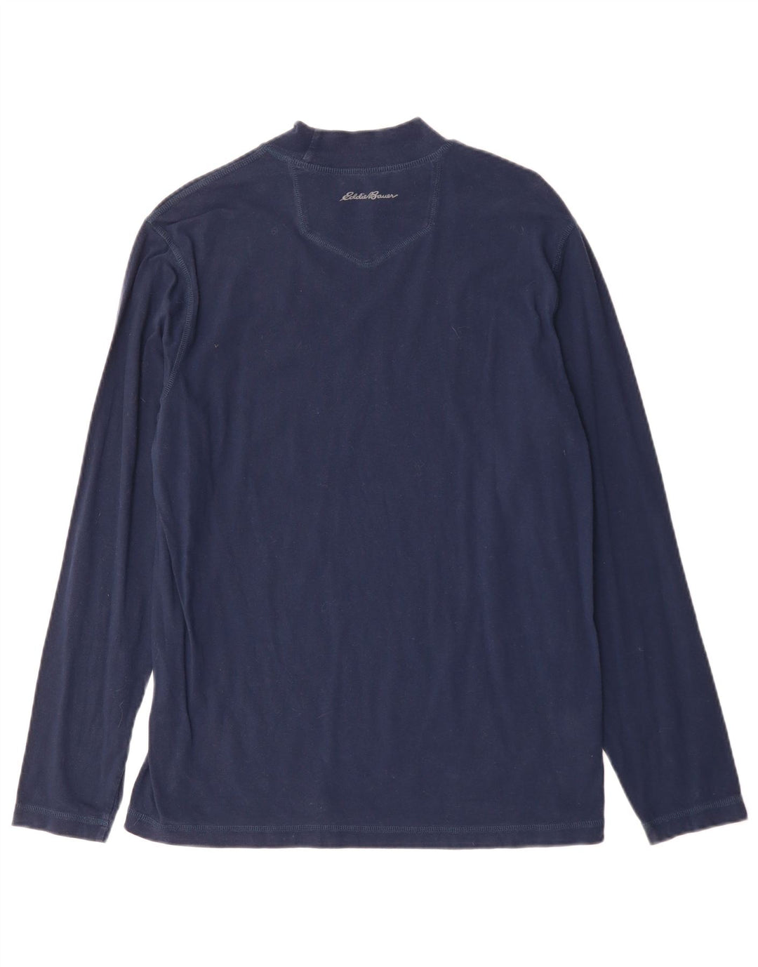 Eddie Bauer Top masculino manga comprida médio algodão azul marinho