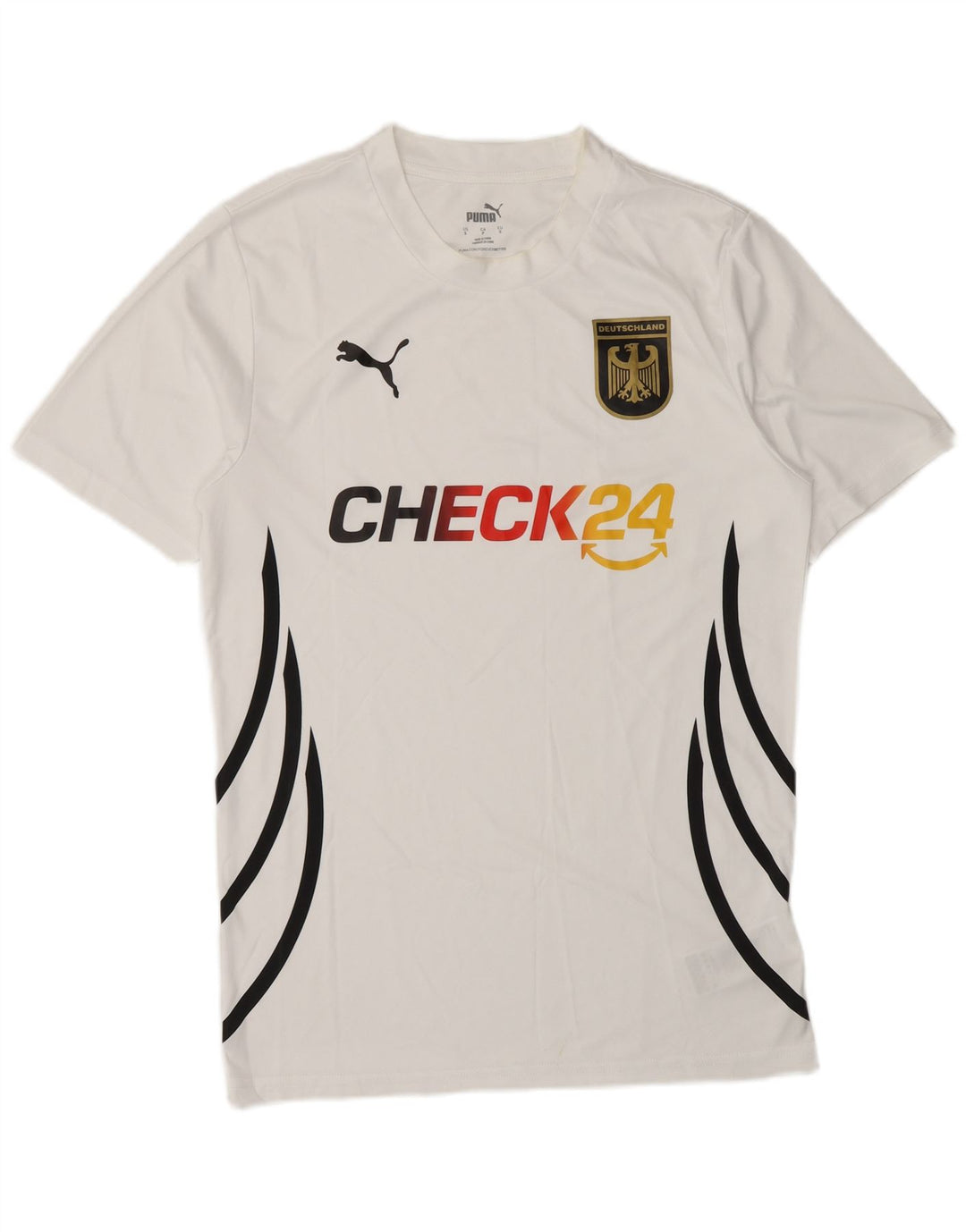 Puma Camiseta Masculina Deutshland Graphic Top Pequeno Poliéster Listrado Branco