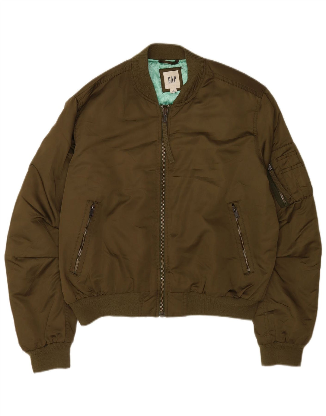 Jaqueta bomber feminina Gap UK 14 poliéster cáqui médio