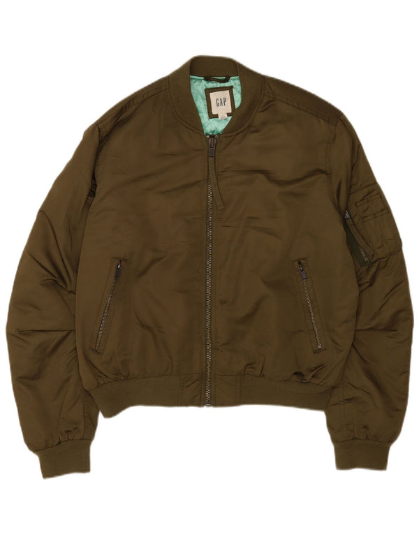 Jaqueta bomber feminina Gap UK 14 poliéster cáqui médio