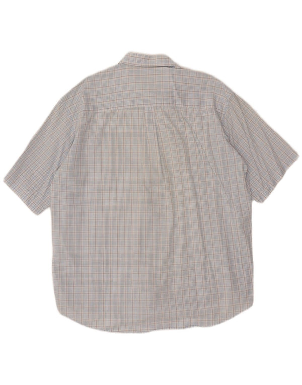 Camisa masculina de manga curta ASICS 2XL algodão xadrez azul