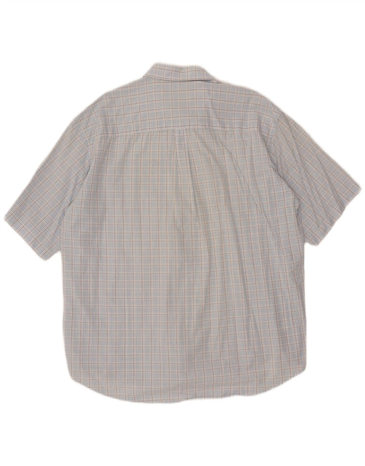 Camisa masculina de manga curta ASICS 2XL algodão xadrez azul