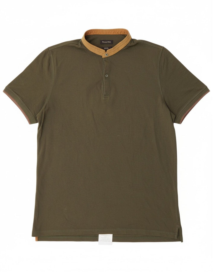 Camisa polo masculina MASSIMO DUTTI de ajuste casual XL algodão cáqui