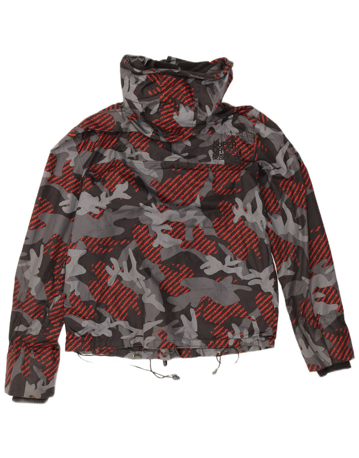Jaqueta de chuva masculina Superdry Windcheater Graphic UK 40 grande camuflagem cinza