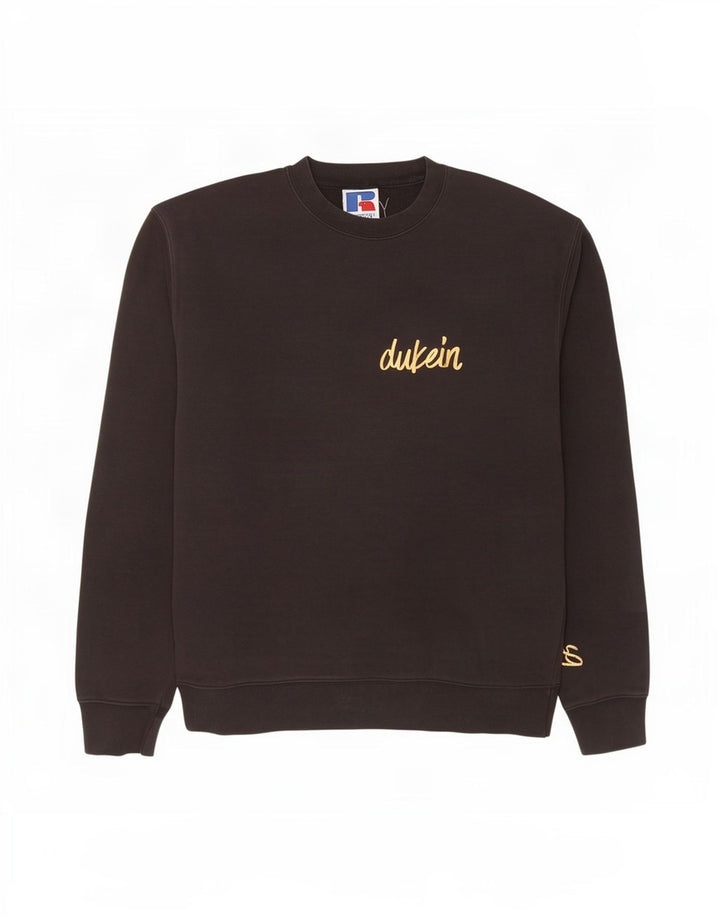 Russell Athletic Mens moletom gráfico jumper médio algodão preto