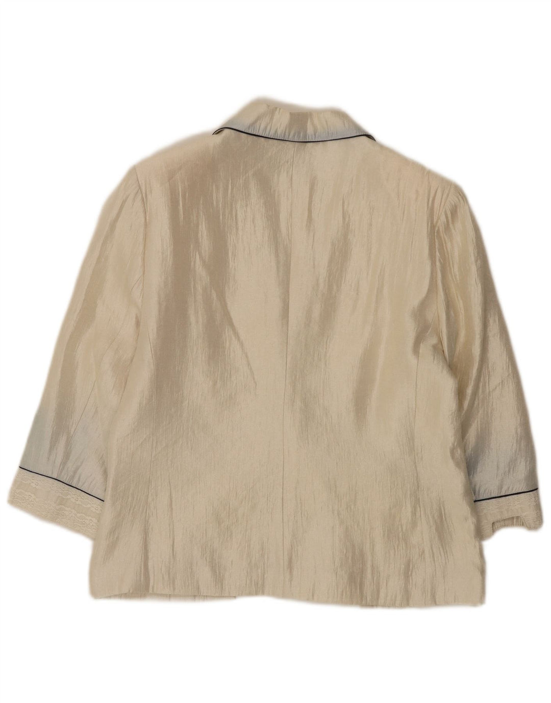 Jaqueta blazer feminina vintage manga 3/4 1 botão EU 50 3XL bege viscose