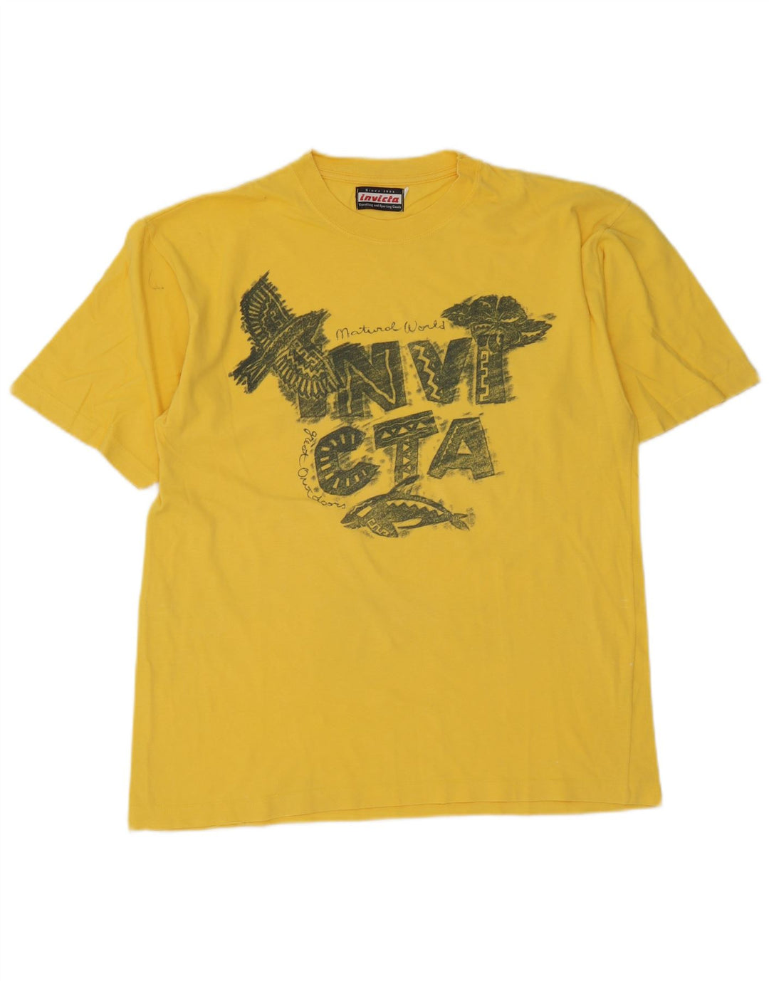 Camiseta masculina gráfica Invicta Top pequeno algodão amarelo