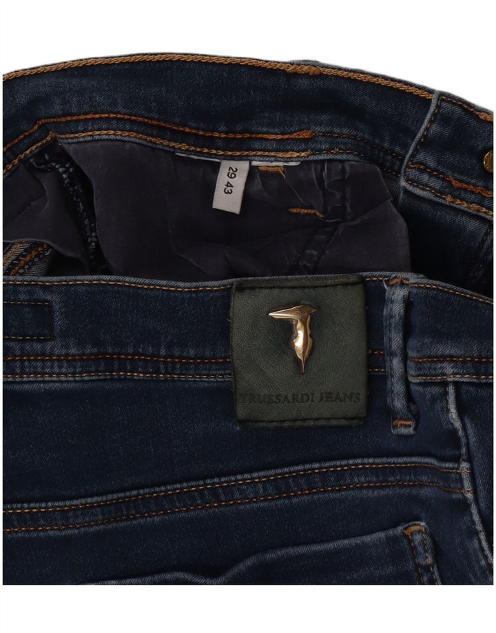 Jeans recortados femininos Trussardi W29 L25 azul marinho