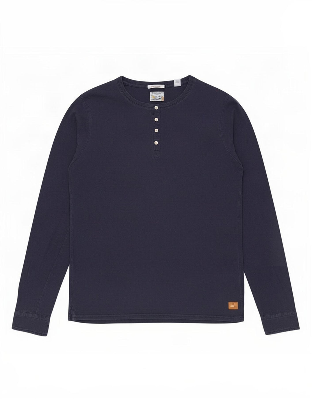 Scotch & Soda Camiseta masculina de manga comprida grande algodão azul marinho