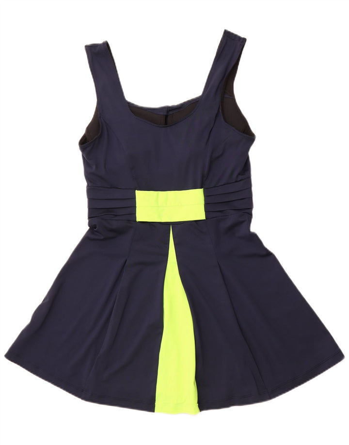 Roupa de banho feminina NIKE Dri Fit UK 12 médio azul marinho colorblock poliéster