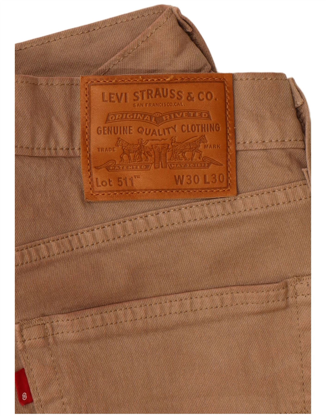 Levi's Masculino 511 Slim Jeans W30 L30 Algodão Bege