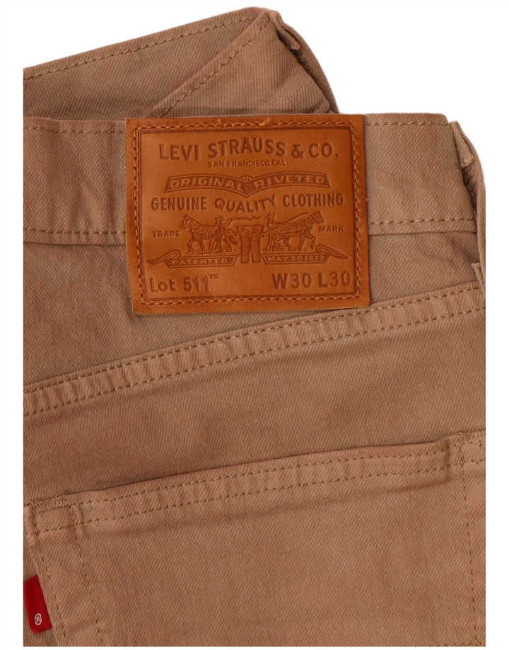 Levi's Masculino 511 Slim Jeans W30 L30 Algodão Bege